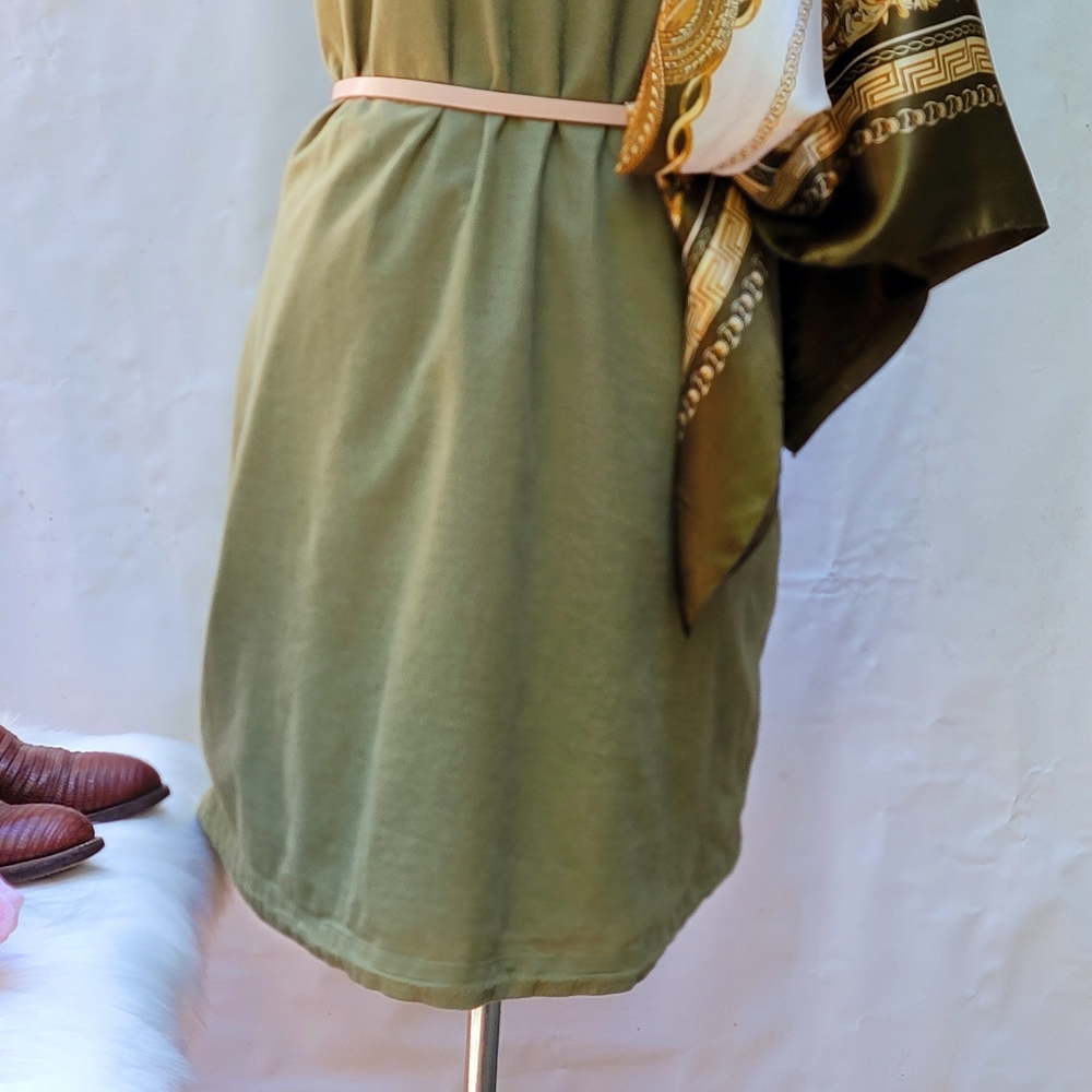 Time & Tru Jumper Dress Women's XL Miniminalist Linen Blend Sleeveless Green - Picture 4 of 16